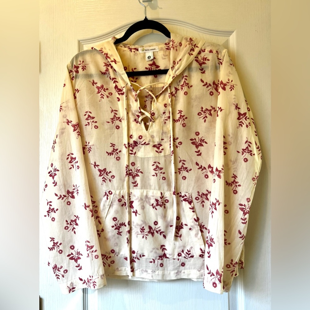 Kerry Cassill Ivory Floral Top Size 2